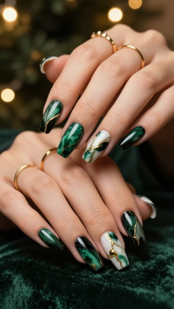Gilded Marble & Deep Pine