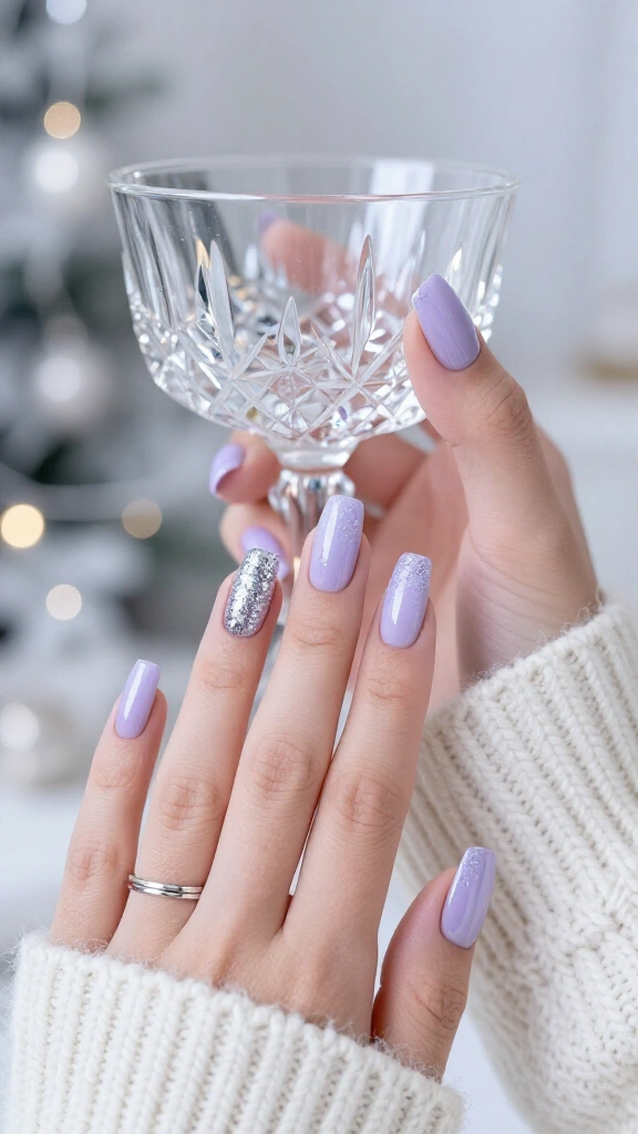 Frozen Lavender Frost & Glitter Fade