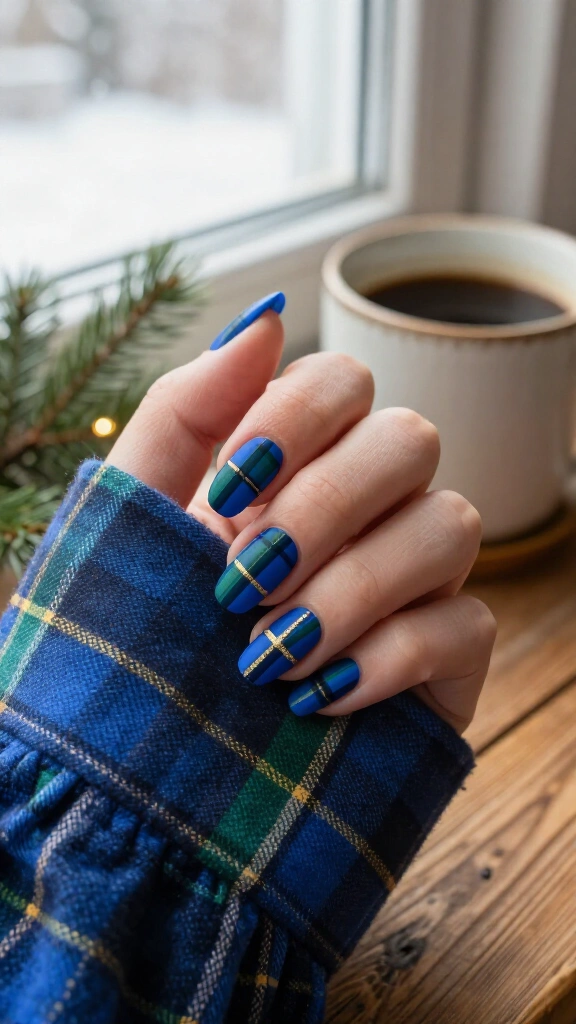 Cornflower Blue Festive Tartan