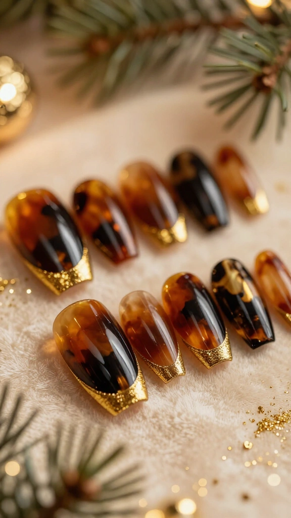 Festive Tortoiseshell with Gold Ribbon