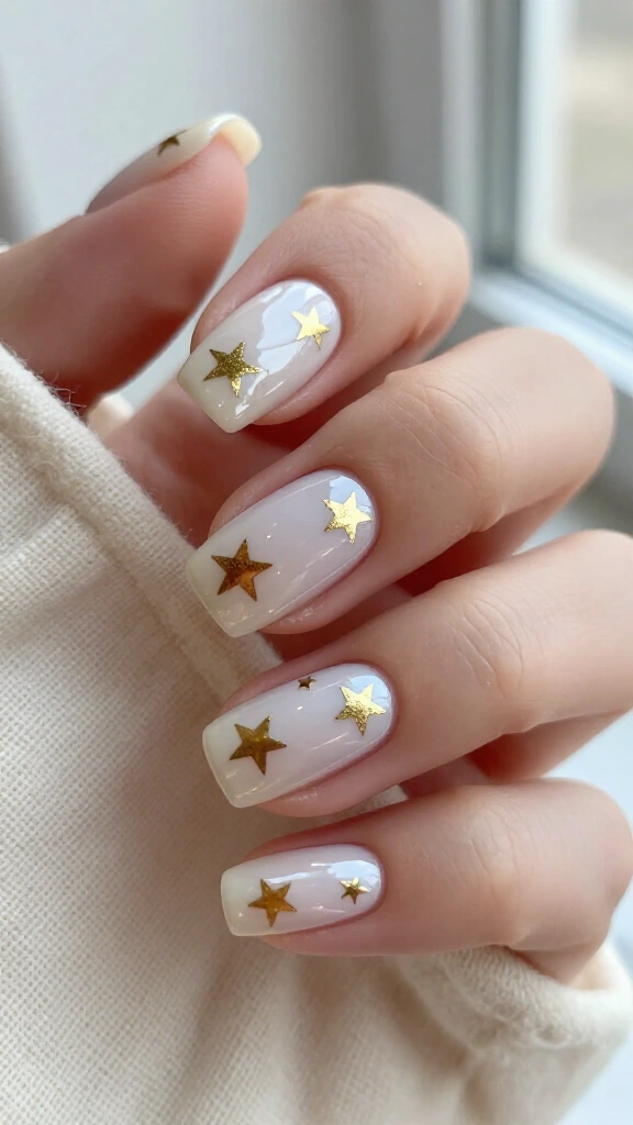 Shimmering Gold Star Stickers