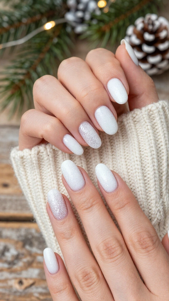 Frosted White Sugar Nails