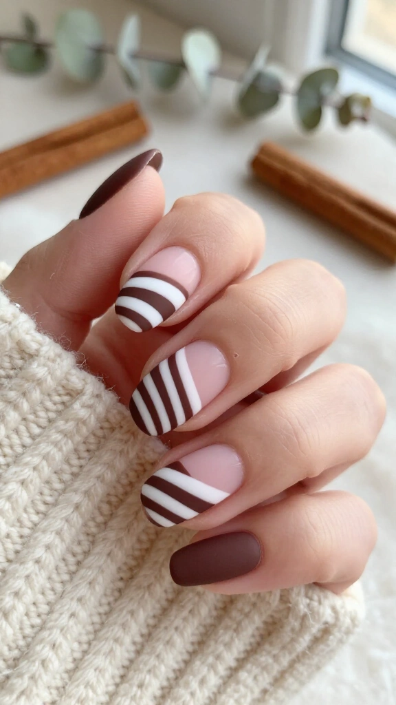 Matte Chocolate & Candy Cane Stripes