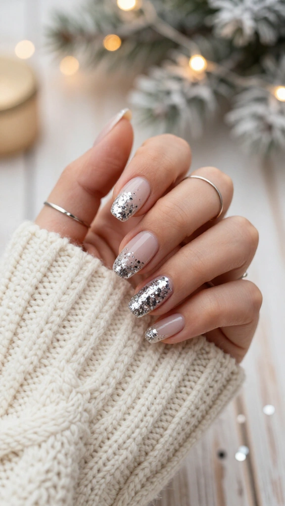 Metallic Silver Confetti Tips