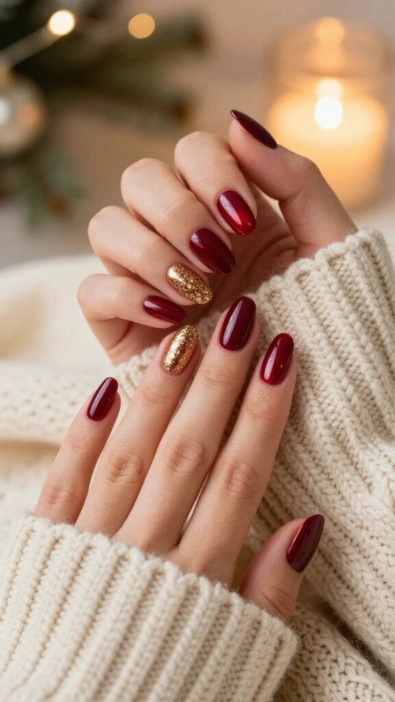 Burgundy Wine with Golden Half-Moons