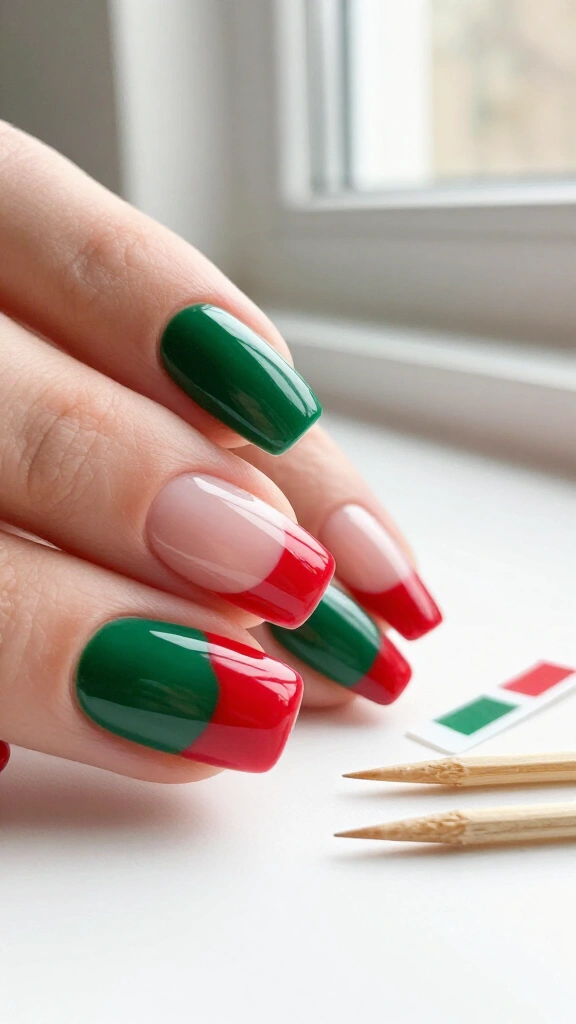 Festive Color-Blocked Micro Tips