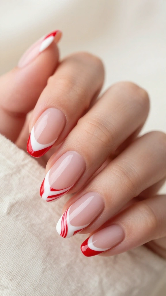 Candy cane French tips