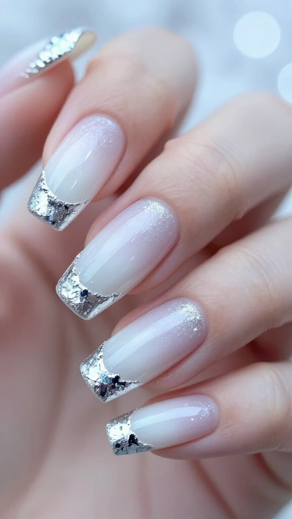 Frosted Ombré with Silver Foil Edges