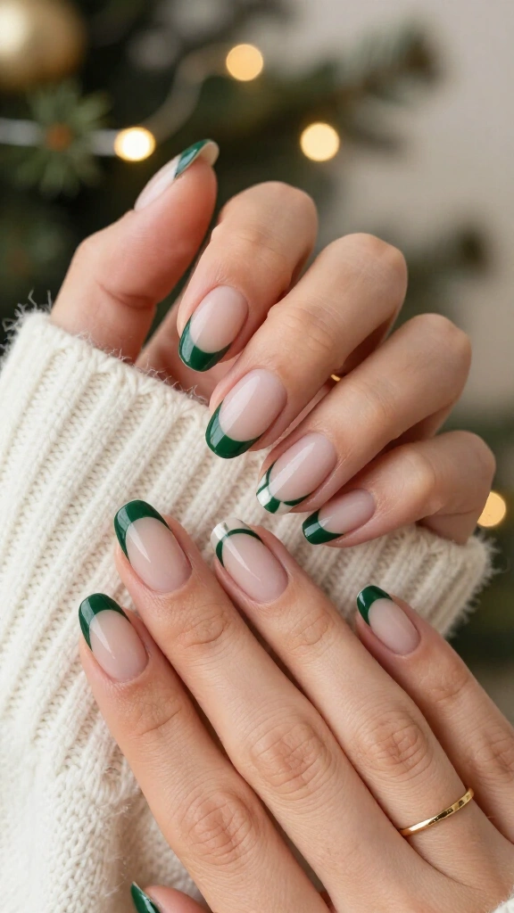 Mistletoe green with negative space cutouts