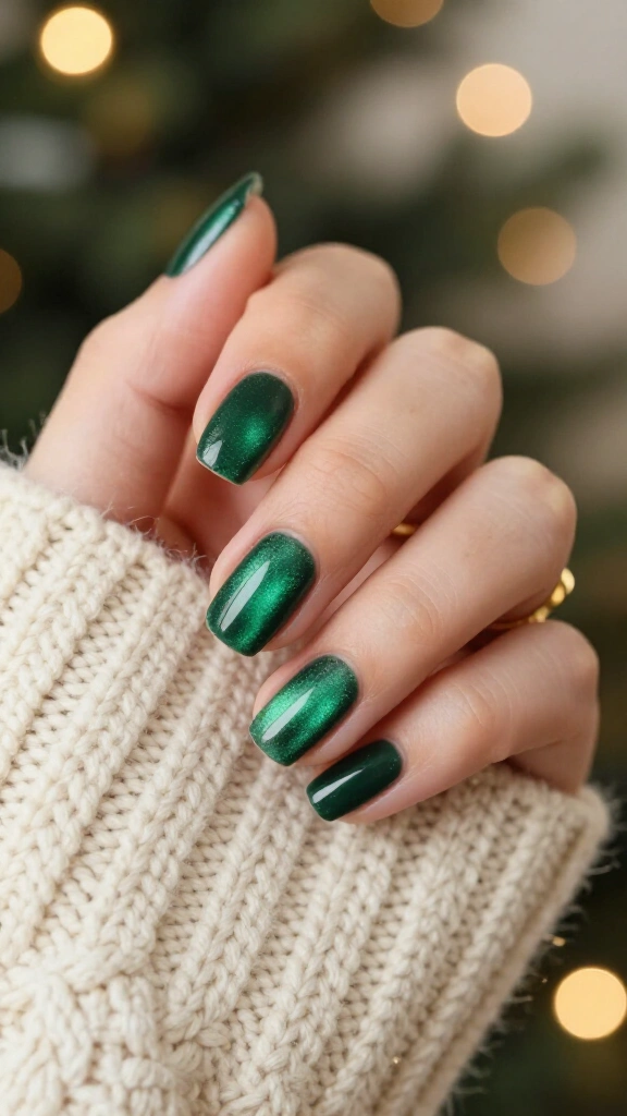 Forest green velvet shimmer
