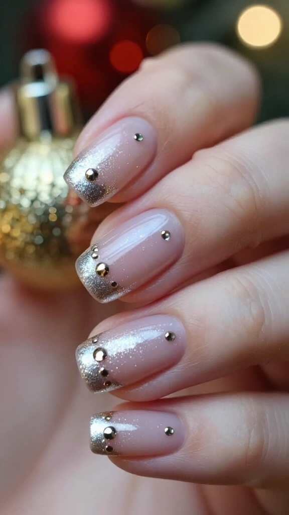 Festive chrome dot accents
