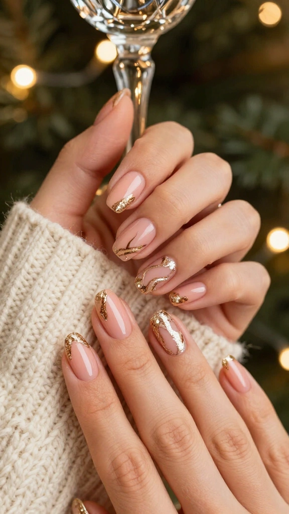 Champagne shimmer swirls