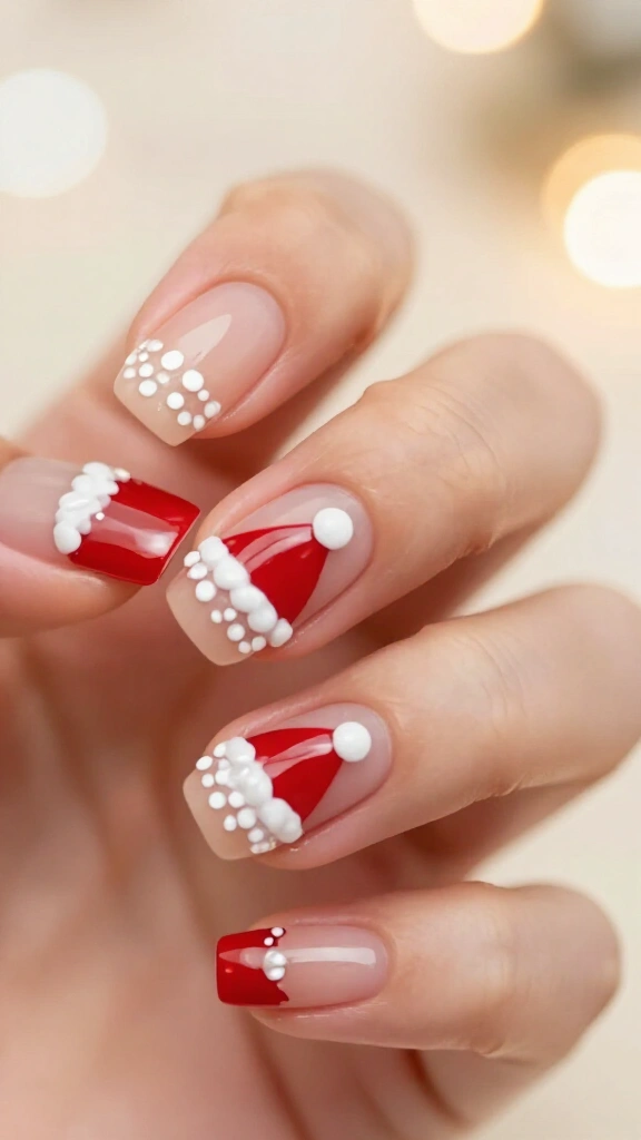 Negative-space Santa hats
