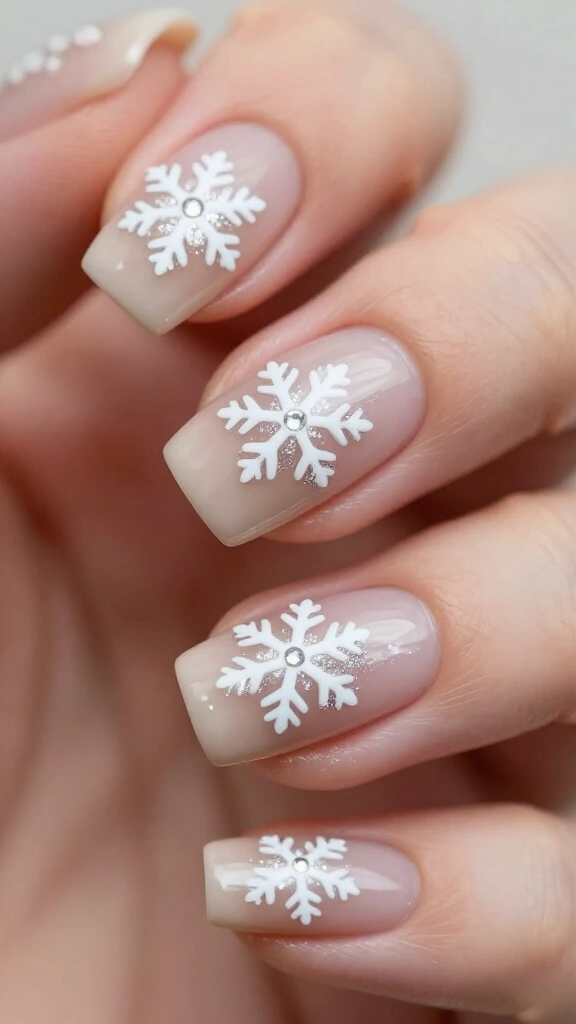 Delicate stamped snowflakes