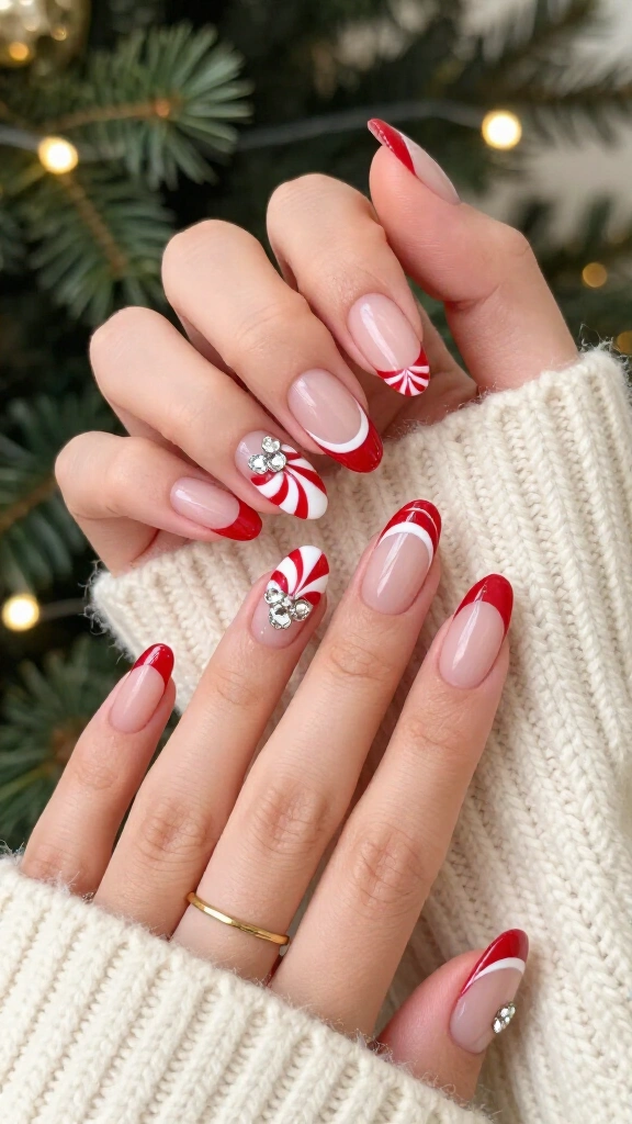 Peppermint swirl Mickey tips
