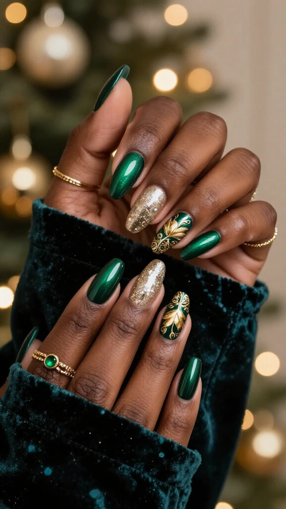 Princess Tiana emerald holiday glam