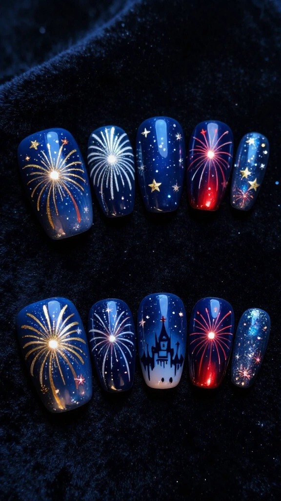Disney castle fireworks holiday spectacular