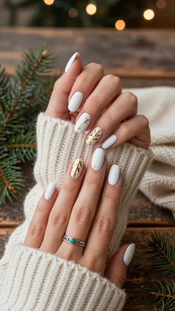 Gilded antler tips on winter chalk white