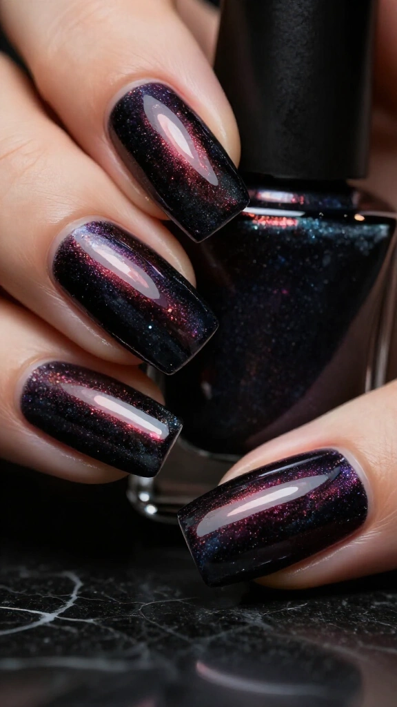 Moody blackberry velvet cat-eye