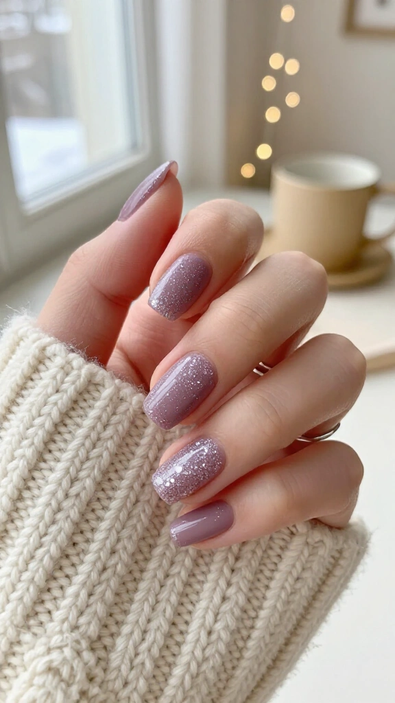Soft mauve sugar glitter