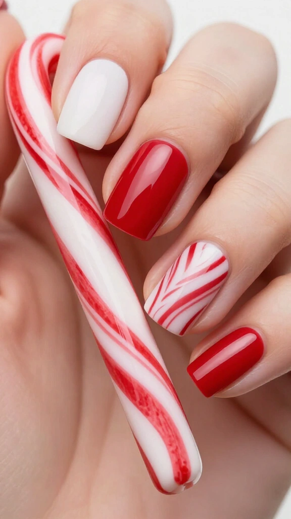 Candy cane red and white