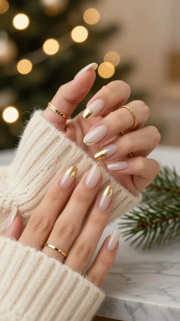 Nude with gold accents