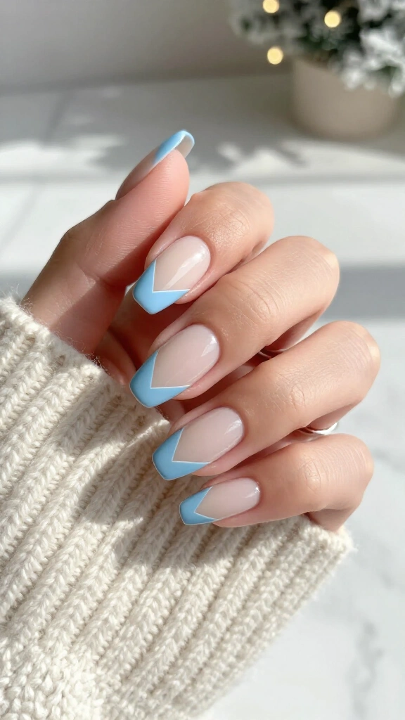 Baby Blue Negative Space Geometrics