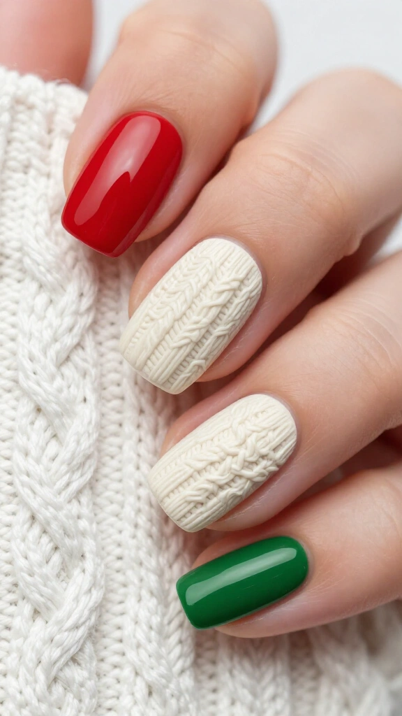 Creamy winter white cable knit texture