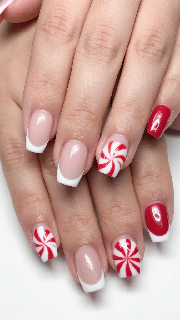 Candy Cane French Tips