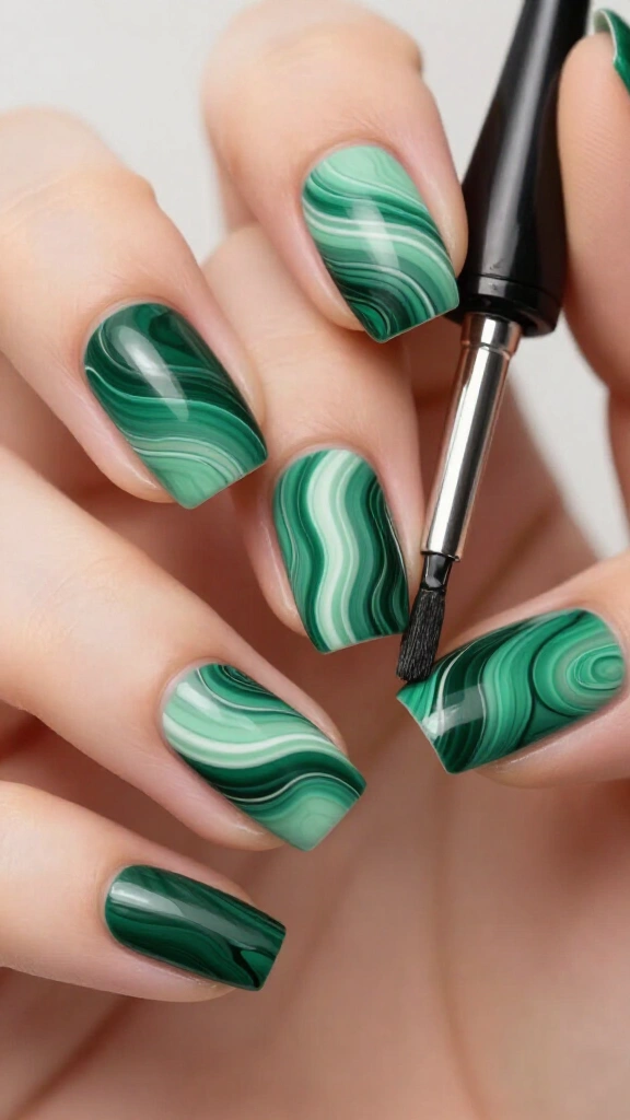 Dark Malachite Stone Effect