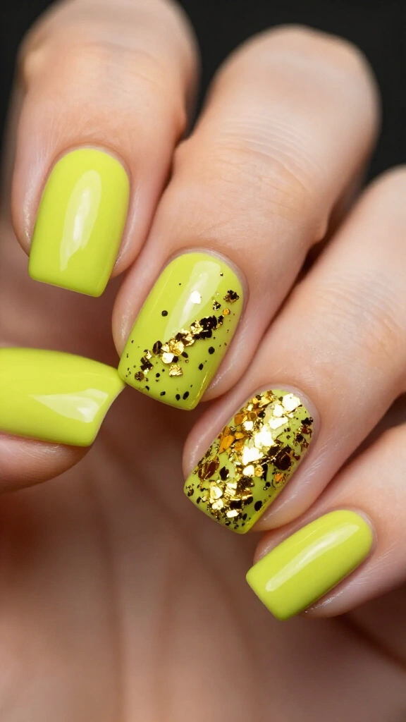 Chartreuse & Gold Holiday Confetti