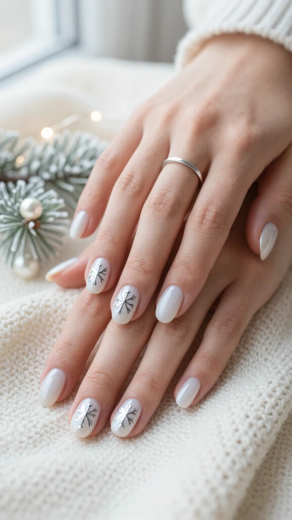 Delicate Hand-Painted Silver Snowflakes