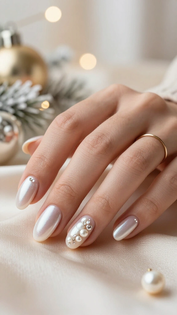 Glazed donut pearls with crystal clusters