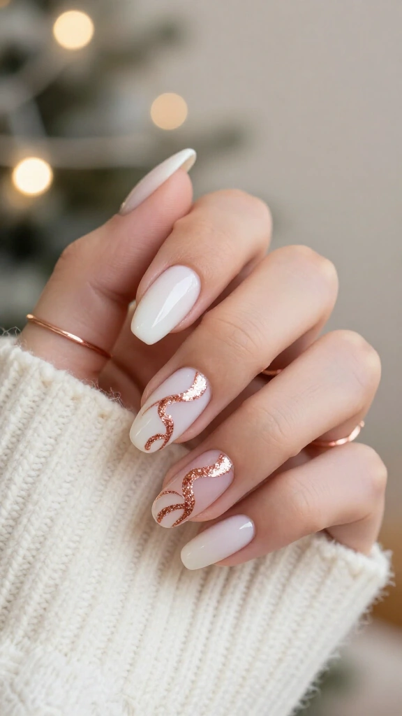 Rose Gold Ribbon Twirls