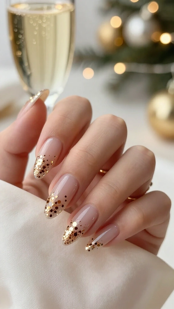 Champagne confetti cascade
