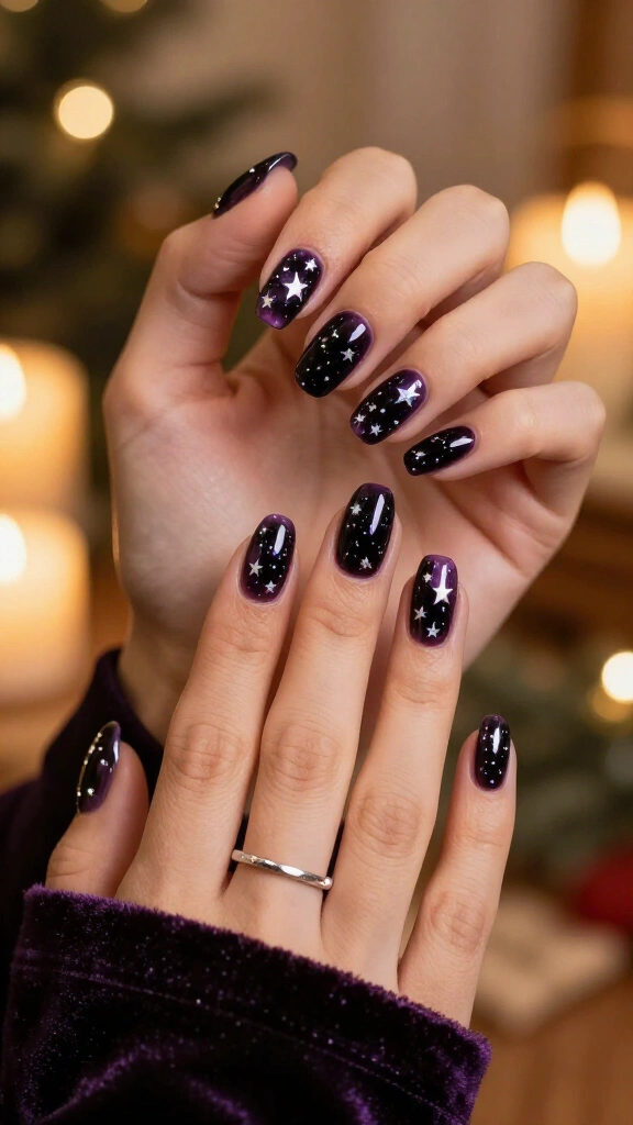 Plum blackberry glaze with starry inlays