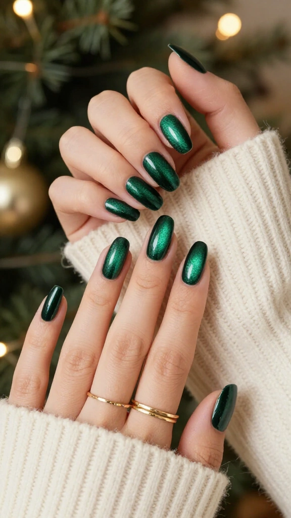 Deep Emerald Velvet Cat Eye