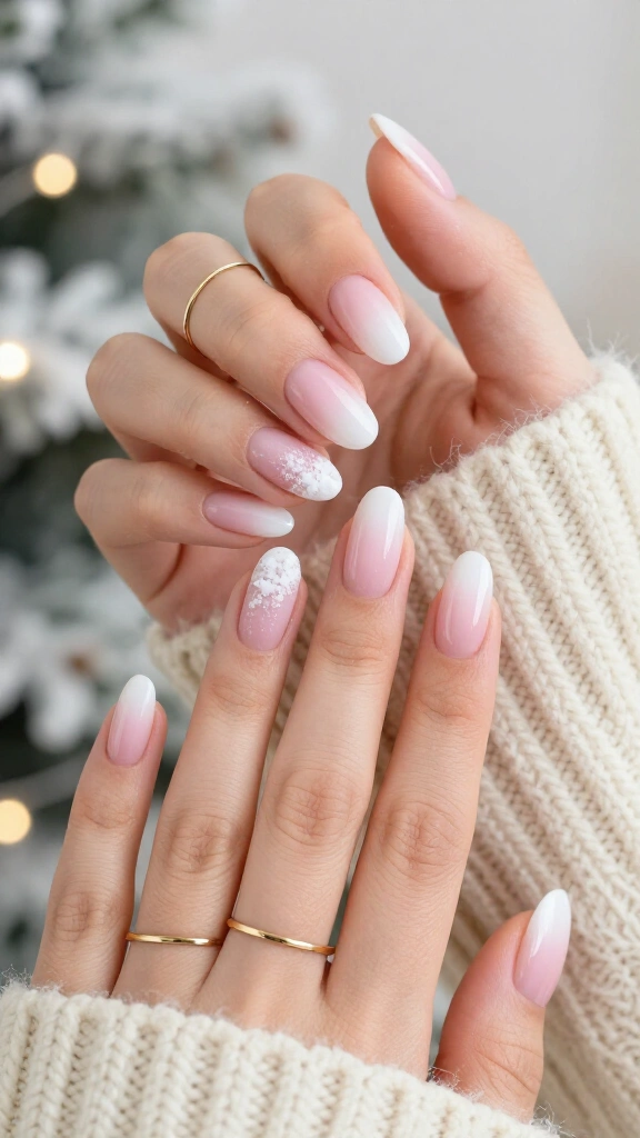 Pink to white snowdrift ombré