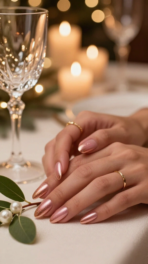 Rose Gold Mistletoe Shimmer