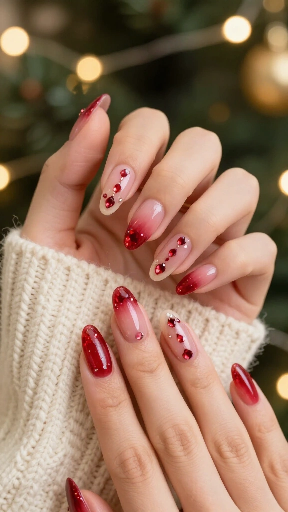 3D Jelly Glaze with Ruby Rhinestones