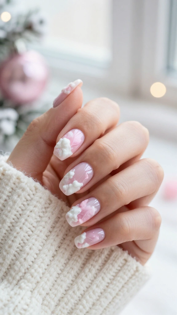 Cotton candy cloud nails