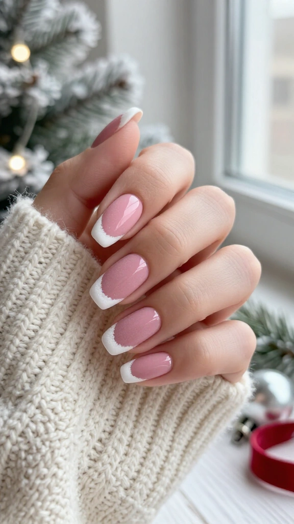 Matte pink velvet with glossy white snowcaps