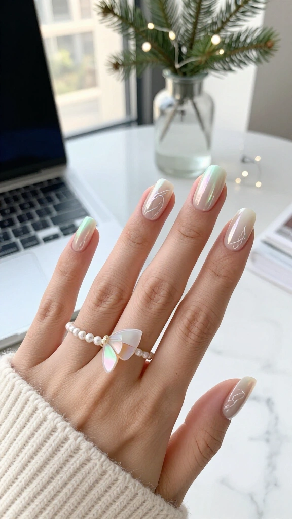 Iridescent Mother-of-Pearl Swirls