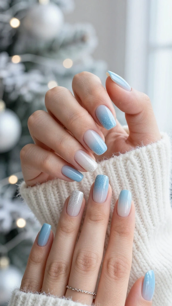 Baby blue snowfall ombré