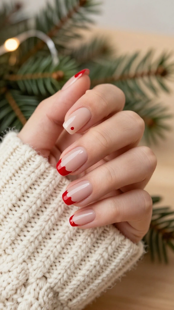 Tiny red dot cuticle accent