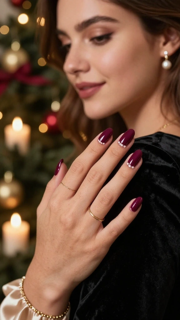 Deep Spiced Plum with Pearl Accents