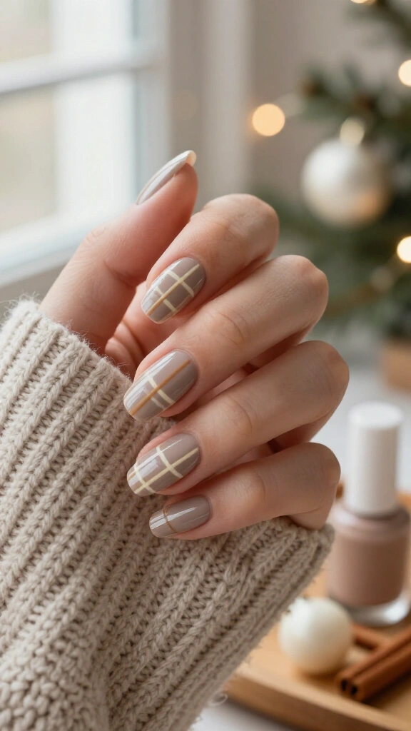 Neutral plaid lines