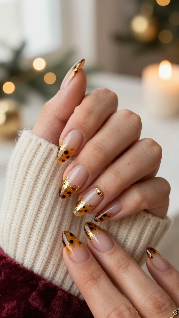 Gilded Tortoiseshell French Tips