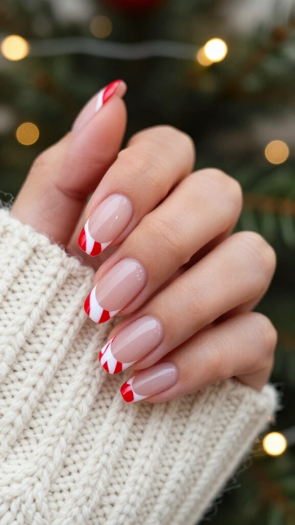 Classic Peppermint French Tips