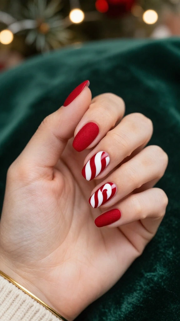 Matte Velvet Red with Swirl Accents